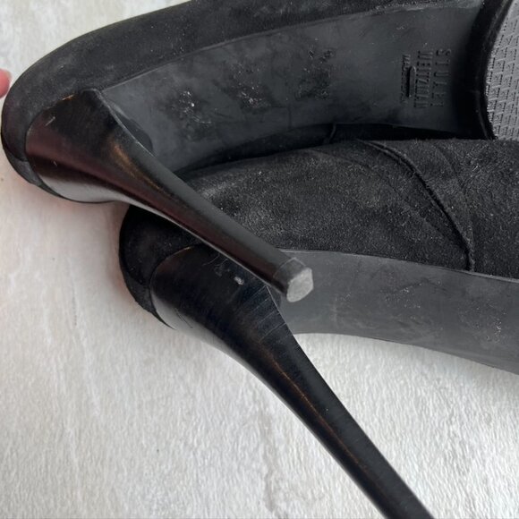 ** STUART WEITZMAN BLACK SUEDE BOOTIE Platform SLIM HEEL size 8.5 - Picture 9 of 10